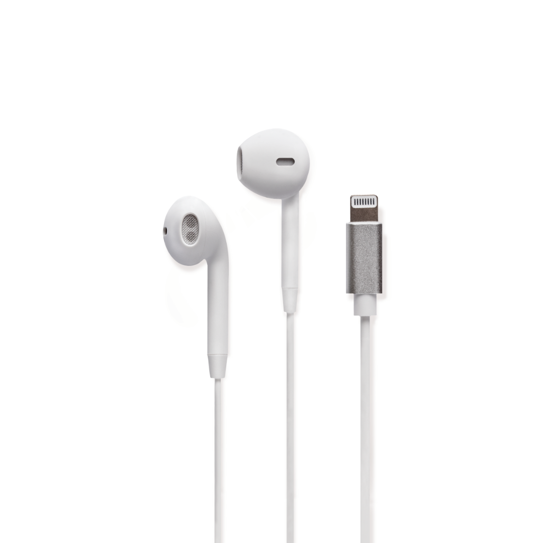 Classic Fit Earbuds with Lightning Connector, Matte White