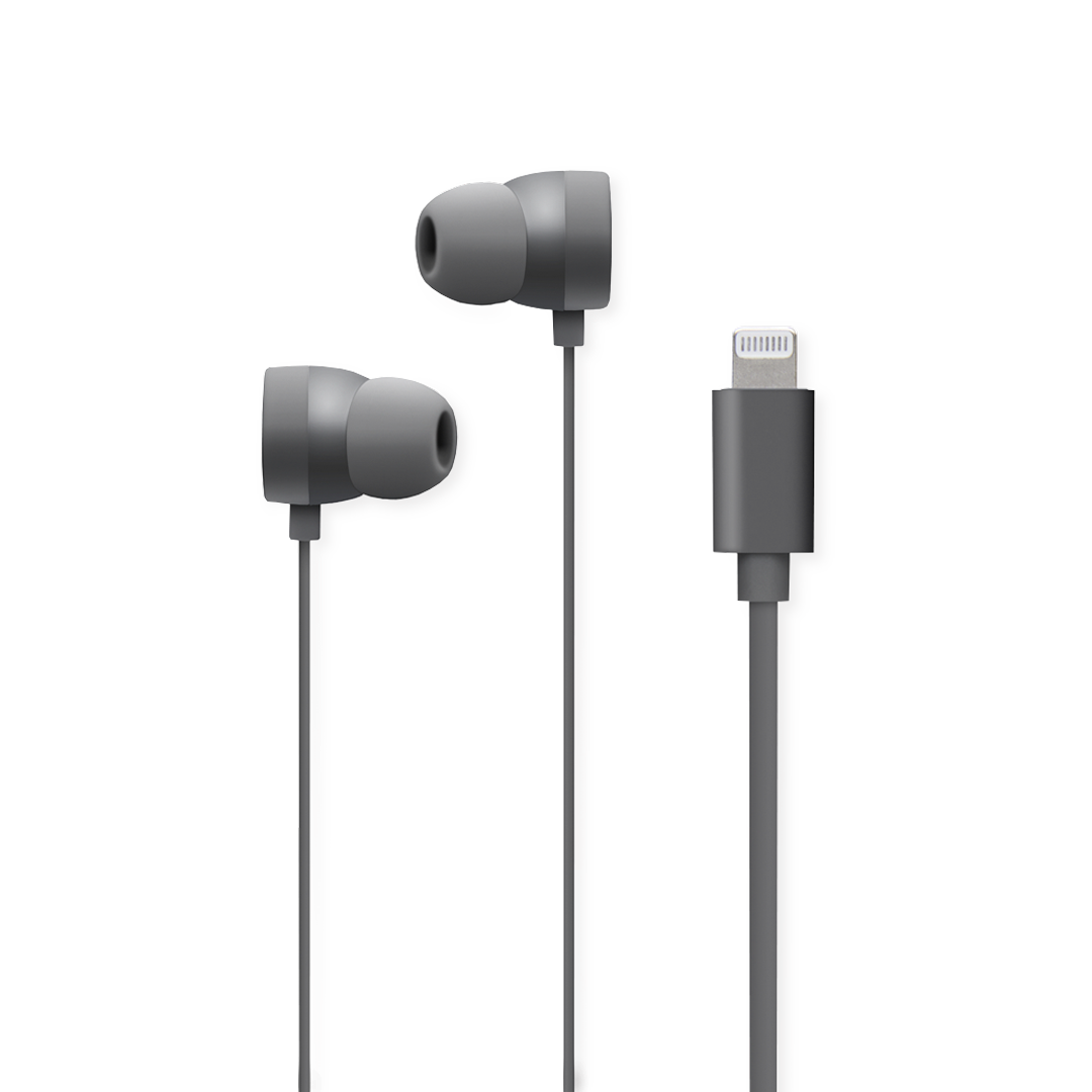 Comfort Fit Earbuds with Lightning Connector, Matte Grey