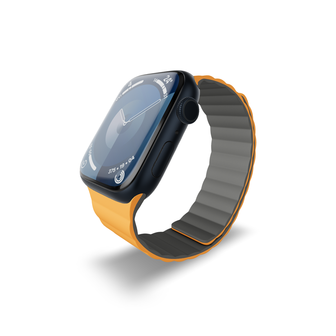 Magnetic Reversible Watch Band, 45mm Orange / Grey